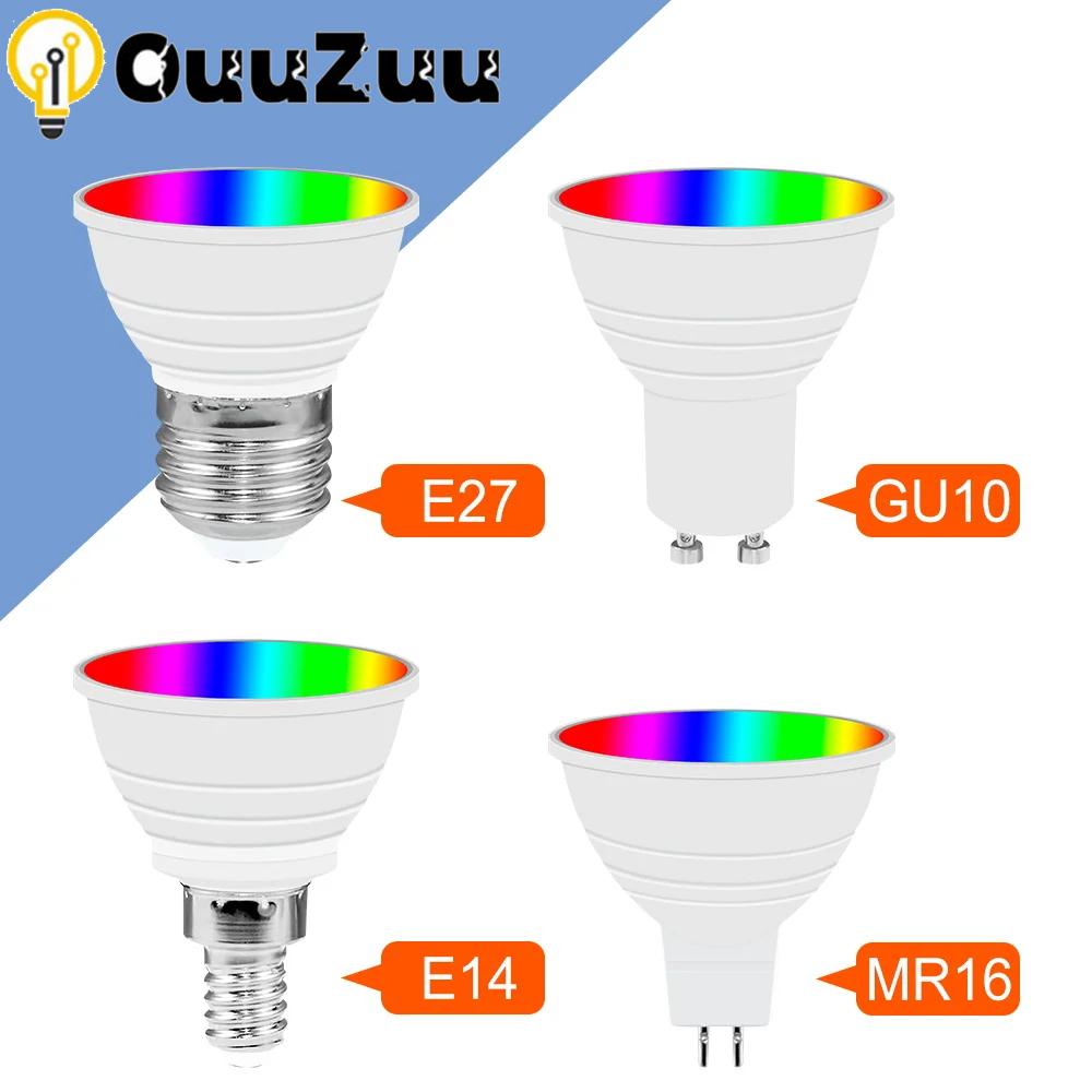RGB Light Bulb E27 LED Smart Lamp 220V Colorful Bulbs E14 Color Light MR16 Spotlight GU10 Atmosphere Lampara For Home Decorative