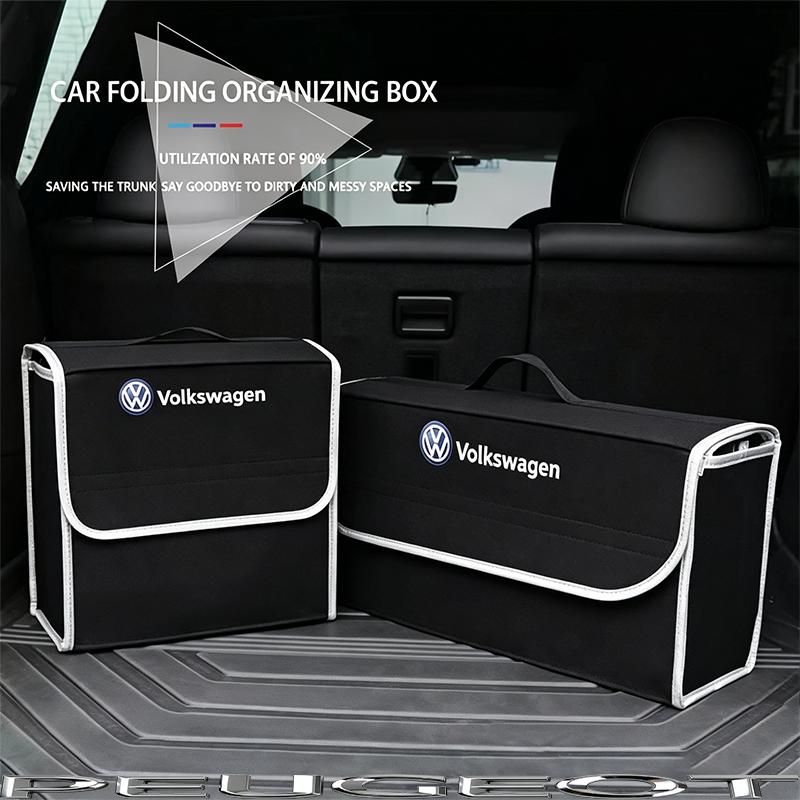 Car Trunk Organizer Box Large Capacity Folding Storage Bag For VW Tiguan Golf Polo GTI GTD CC Touran Beetle Arteon Jetta Hub Cap