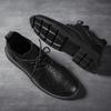 Повседневная кожаная обувь в британском стиле, деловая, черная, с мягкой подошвой, летняя, дышащая
