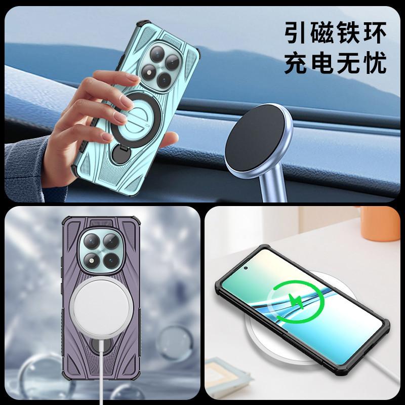 Подходит для Redmi Note15 Pro 2-в-1 противоударный чехол для мобильного телефона Note15 поворотная подставка магнитный защитный чехол