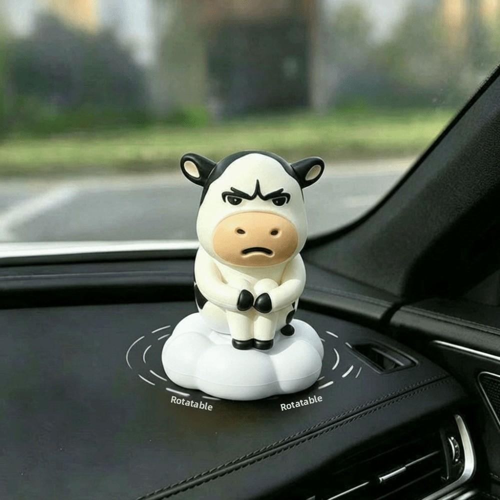 Cute Grass Cow Figure Ugly-cute Car Ornament Emo Center Console Decoration Center Console