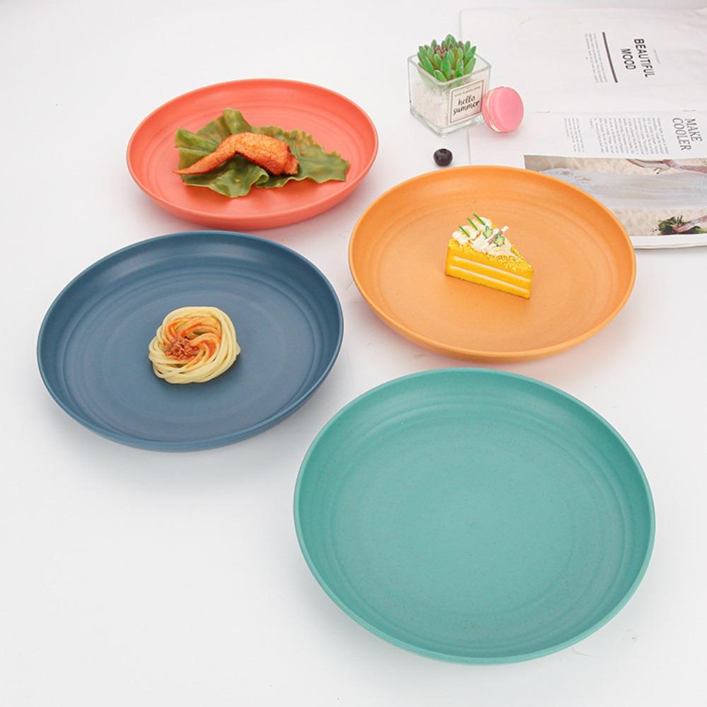 Lightweight Wheat Straw Plates Plastic Tableware Kitchen Accessories Dinner Plates  Salad