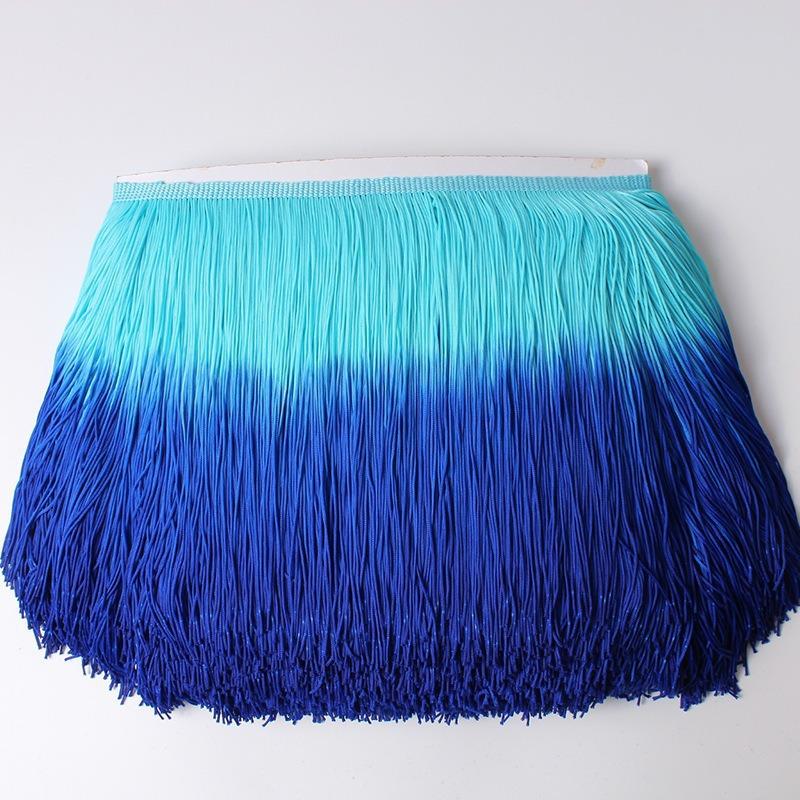 20Cm Gradual Change Color Nylon Row Beard Latin Dance Fringe Clothing Accessories Shape Vertical Row Beard Fringe Lace