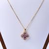 Natural 5A Grade Amethyst Clover Pendant S925 Pure Silver Crystal Jewelry