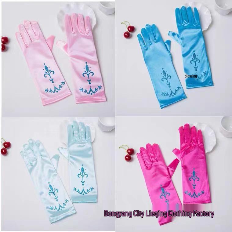 Princess Elsa Kids' Satin Gloves – Snow White Frozen Sophia Bow Performance Long Gloves