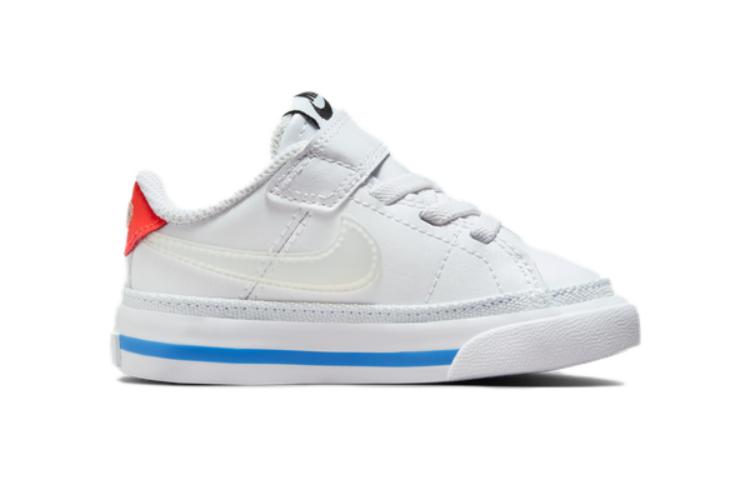 Nike Court Legacy Abrasion Resistant Slip Resistant Low top Toddler Shoes White Red Infant And Toddler FB7781-100