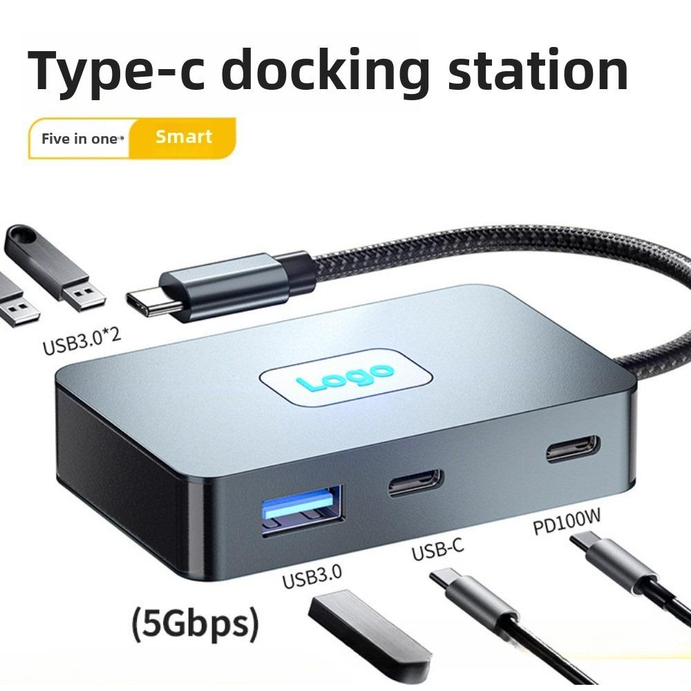Док-станция типа C с гигабитным Ethernet 4K60Hz USB-концентратором, многопортовым адаптером для ноутбука, ПК MacBook