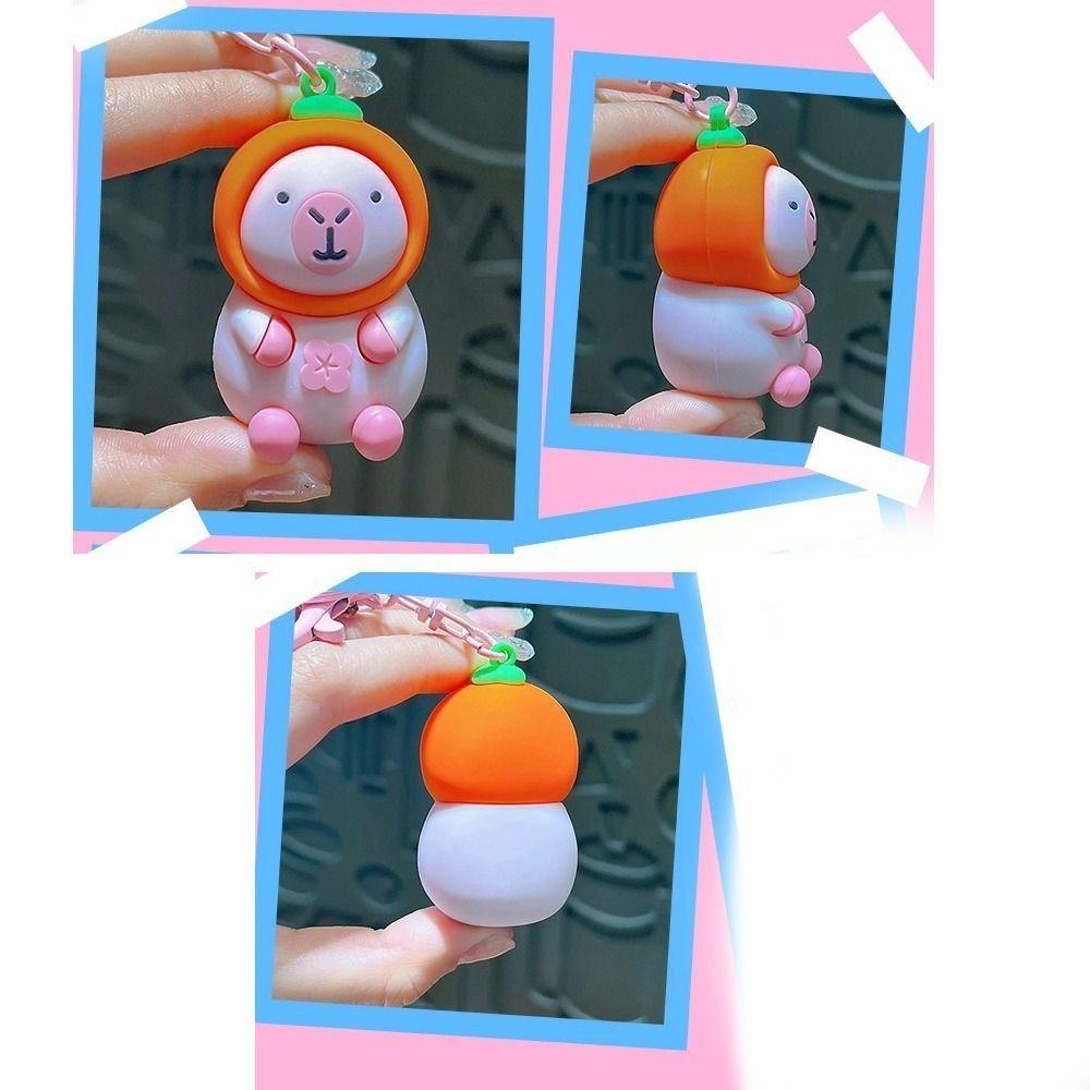 Фруктовый головной убор Розовый брелок Капибара Оранжевый Розовый брелок Капибара Мультяшный брелок Капибара Дети