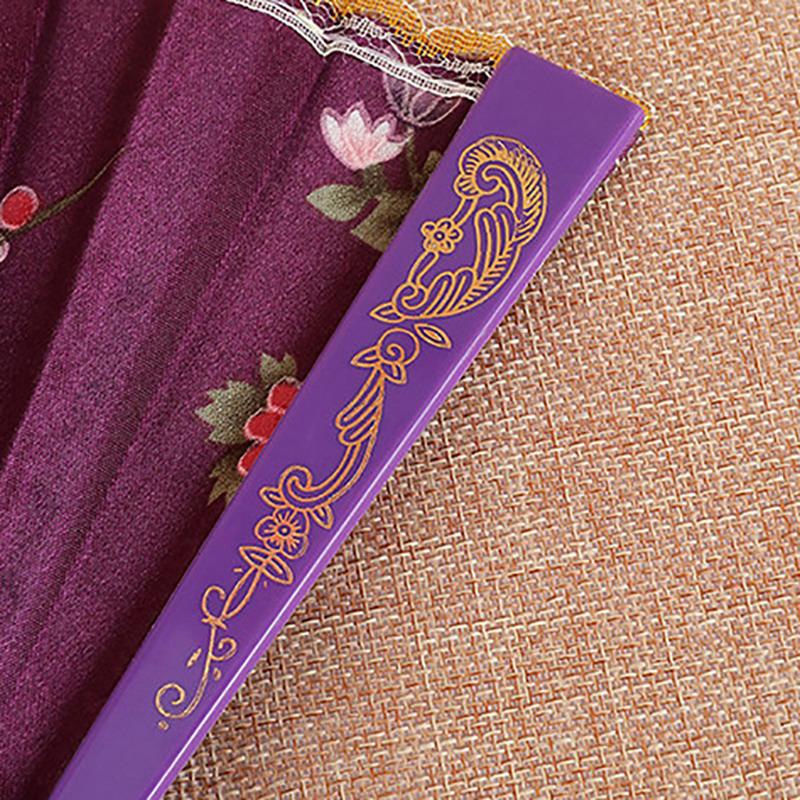 Китайский стиль Винтажный шелковый складной веер Искусство Ремесла Подарок Украшение для дома Танцевальный ручной веер Декоративный веер для комнаты