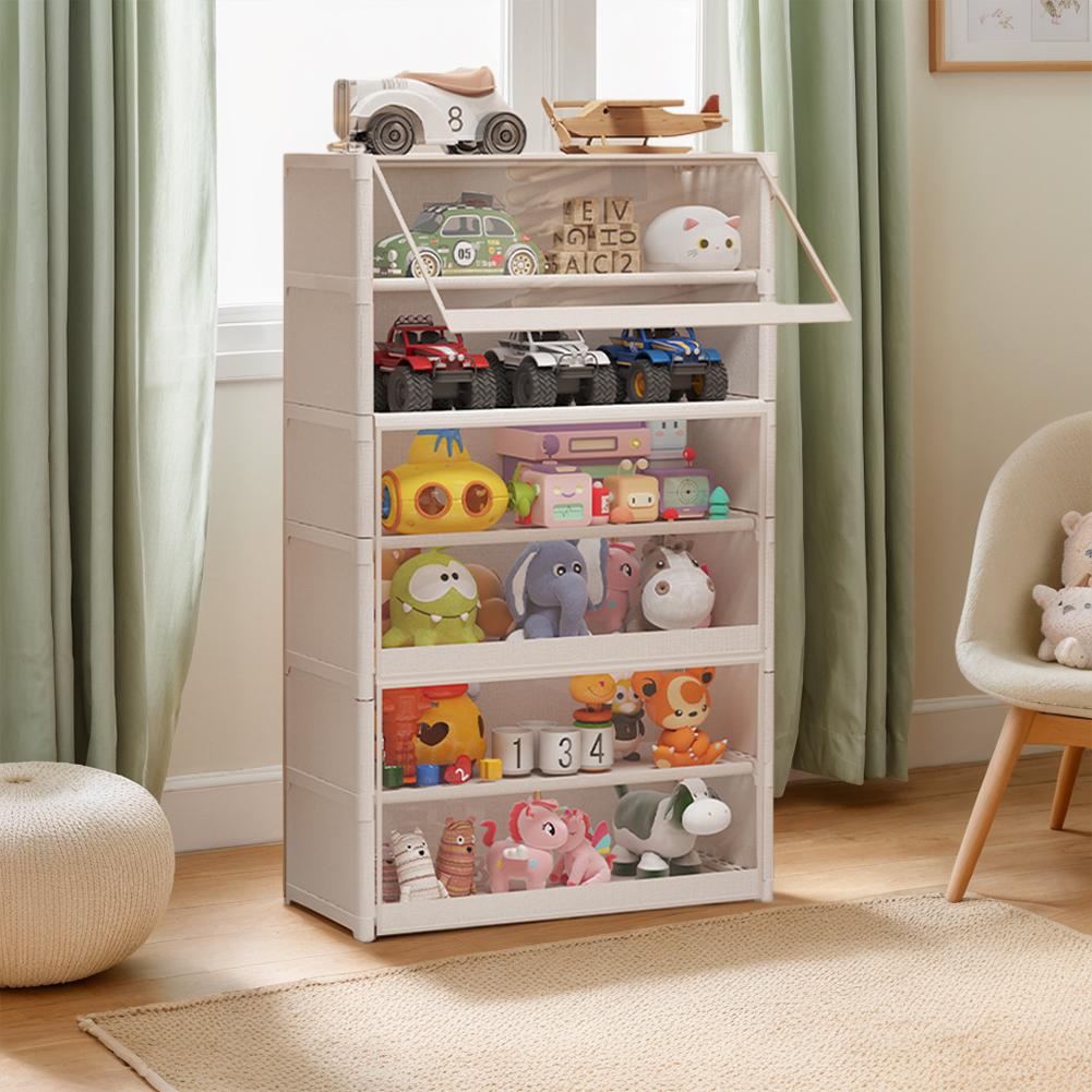 7 Tiers Storage Containers Bin with Clear Flip Door Shoe Storage Shelf Cabinet  Storage Cabinet for Bags  Books Clothes