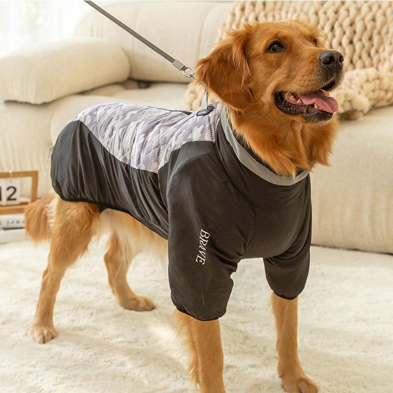 Простая куртка для большой собаки, теплая хлопковая куртка для большой собаки на четырех лапах, осень-зима, для золотистого ретривера, самоеда, зимняя одежда для питомца