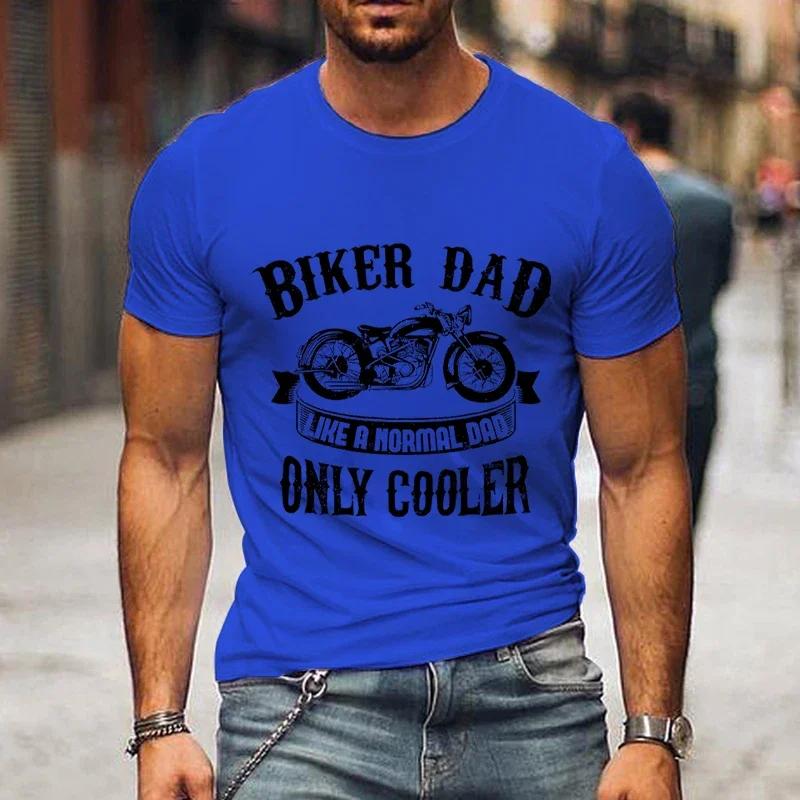 Футболка с графическим принтом Biker Dad Only Cooler для мужчин, летняя черная футболка с коротким рукавом в винтажном стиле, забавная модная футболка ко Дню отца для мужчин