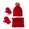 Toddler Baby Knit Hat Scarf Winter Warm  Cap Gloves With Circle Loop Scarf