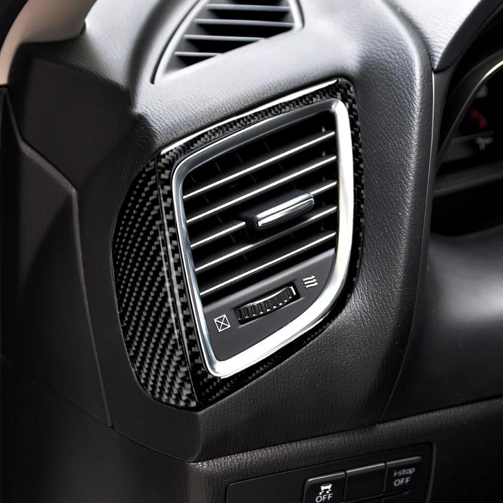 Car Dashboad Left Right Air Vent Outlet Stickers Panel Trim Interior Decor Carbon Fiber Sticker for Mazda 3 Axela 2014 2017 2018 QY1