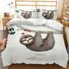 Sloth Duvet Cover Set Cartoon Space Sloth Bedding Set Sloth Animal Comforter Cover Double Queen King Size Polyester Quilt Cover