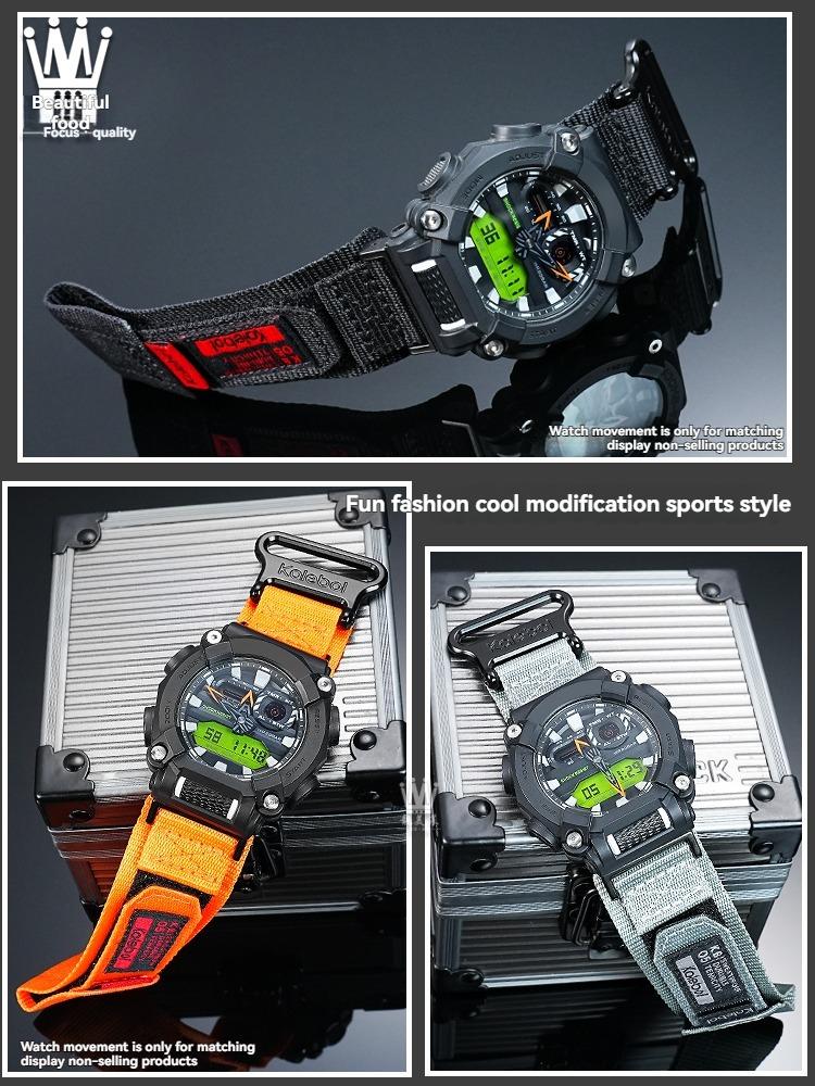 Для спортивных часов Casio G-SHOCK GA-900 GA700/750 GA110GB/100/120 Черно-золотой Черный Воин Модифицированный Нейлоновый Холщовый Ремешок Аксессуары