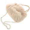 Plush Fluffy Tote Bag for Women with Pearl Chain, Large Capacity Elegant Shoulder Handbag for Winter, Versatile Crossbody Purse