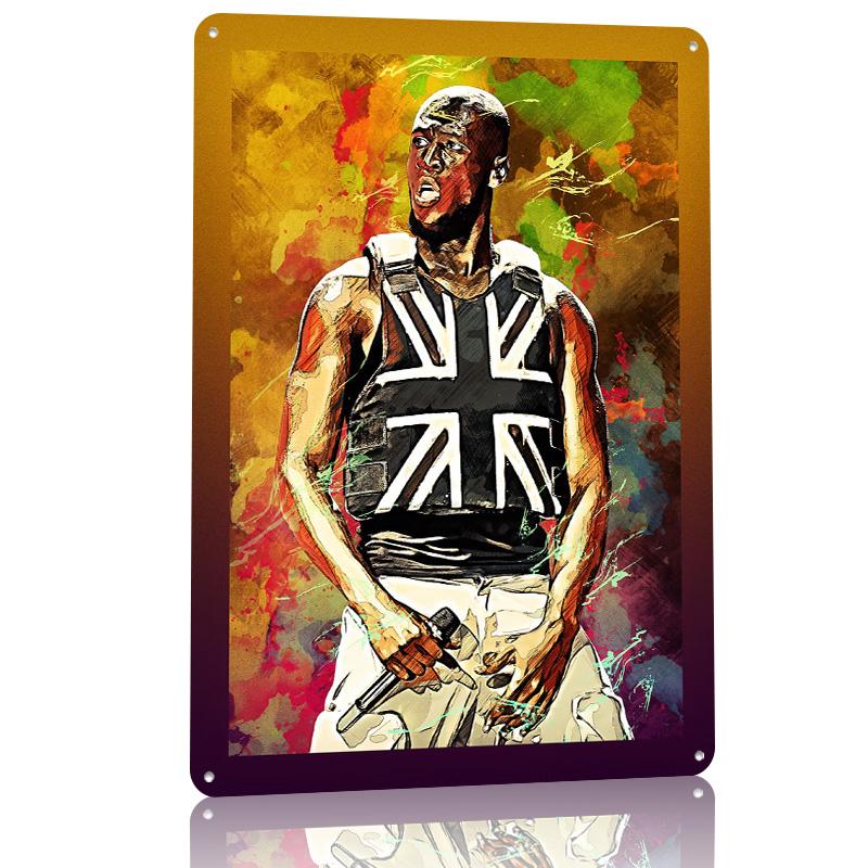 Stormzy Printed Poster Customized Wall Art Retro Vintage Metal Tin Signs for Bedroom Decoration Room Accessories Bathroom Decor