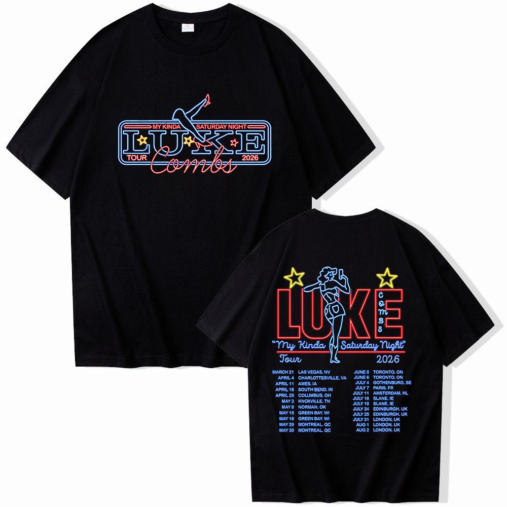 Luke Combs 2026 Tour T-shirts Men's Clothing Women's Luxury Short-sleeved Comfortable Casual T-Shirt Gifts Summer T Shirt