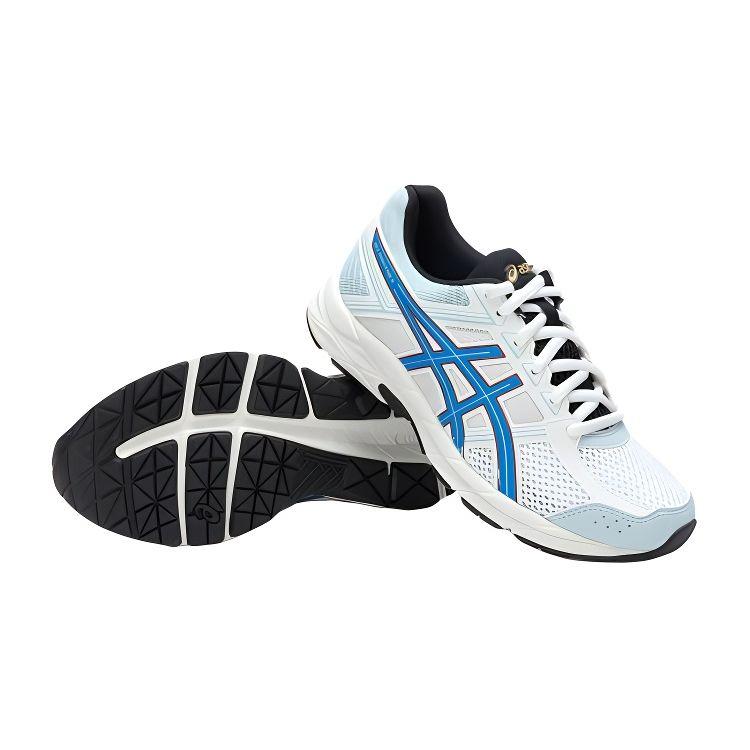Asics Gel-Contend 4 Lightweight Breathable Supportive Running Shoes Kids Sneakers White Blue 1014A322-106