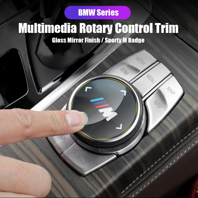 Car M Power Emblem Multimedia Button Cover Trim Knob Stickers For BMW G30 G32 G01 G02 G05 G06 G07 G26 G23 G22 F40 F20 G08 G16