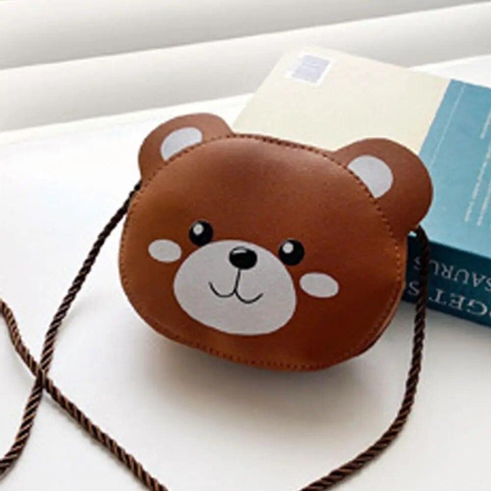 Coin Purses Cartoon Kids Baby Girls Boys Animal Rabbit Bear Handbags PU Leather Cute Crossbody Bags