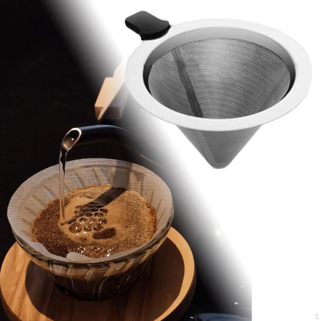 Coffee Cone Strainer Pour Over Maker Mesh Filters Portable with Collapsible Holders