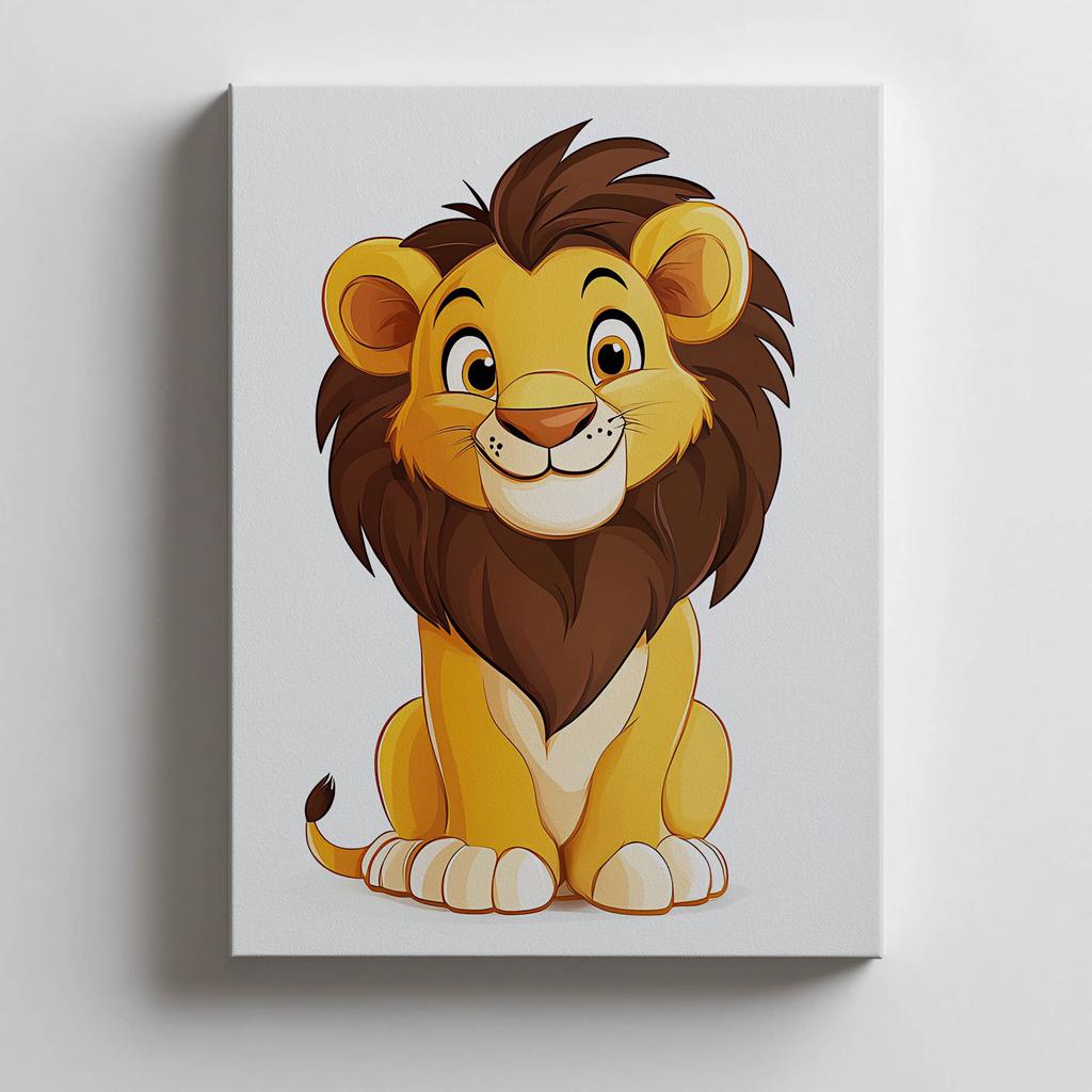 Plakat Uśmiechnięty Lew Plakat Uśmiechnięty Lew, 30X40 Cm, Bez Ramy, Płótno Premium Na Blejtramie