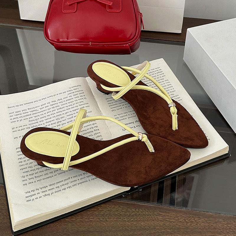 Модные весенне-летние женские шлепанцы, женские шлепанцы на каблуке, сандалии, туфли-лодочки, модные женские шлепанцы с острым носком на низком каблуке