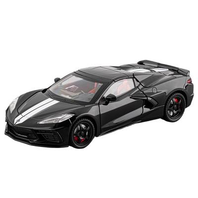 1/24 Corvette C8 R Сплав Спортивный Автомобиль Модель Литье под Давлением Металл Симуляция Трековые Гонки Транспортные Средства Модель Автомобиля Звук и Свет Детская Игрушка Подарок