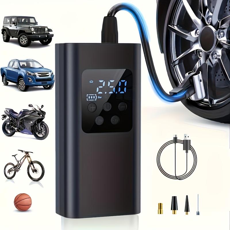 Wireless Smart Portable Digital Display Tire Inflator One Touch Fast Inflation with LED Light for Car Motorcycle Bike