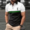 Printed Short Sleeved Shirt Men's Casual Lapel Polo Shirt