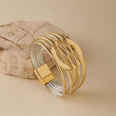 Круглый браслет из искусственной кожи для женщин, многослойные украшения для вечеринок, аксессуары