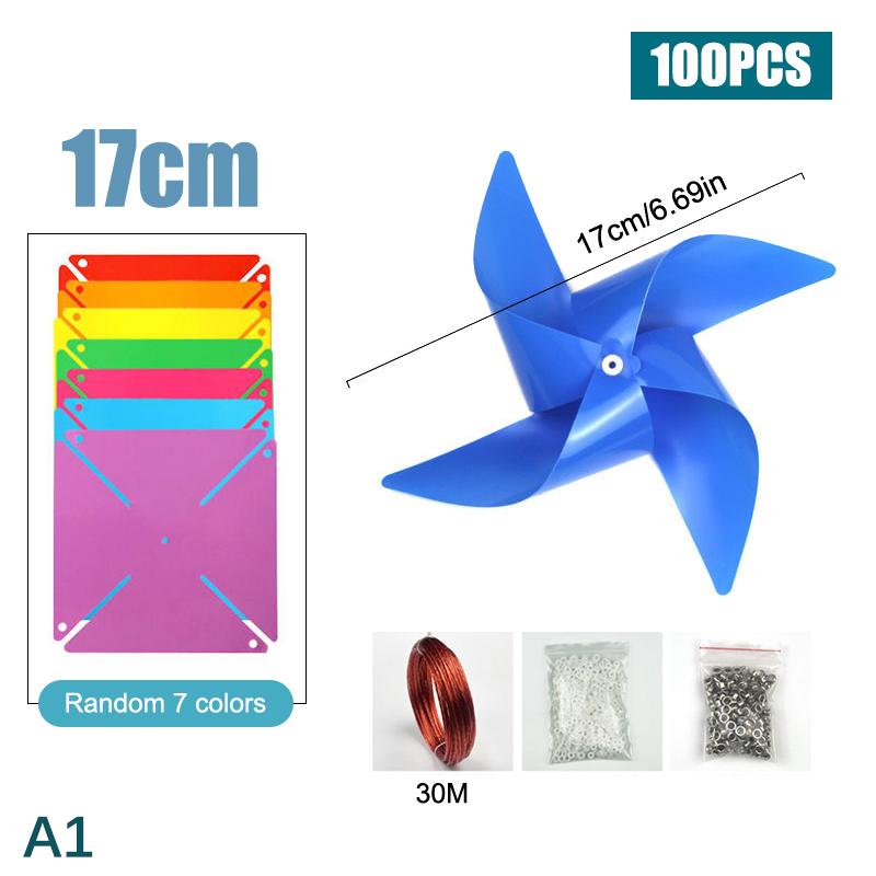100-Pack Colorful Pinwheel Set - 172327Cm Wind Spinners With Hanging Wire For Party  Garden Decor