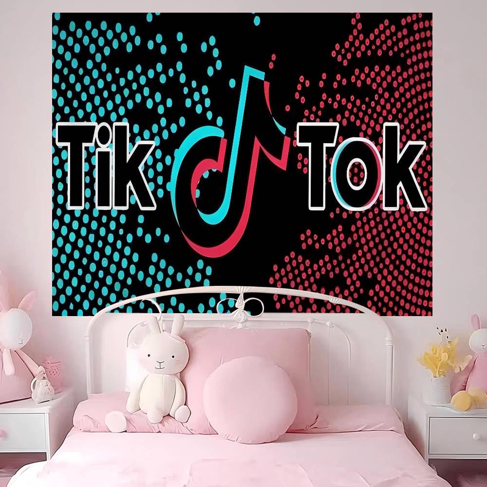 Мультяшный Гобелен с Логотипом TTikTok Декор для Дома Хиппи Бохо Декор Гадательный Домашний Декор