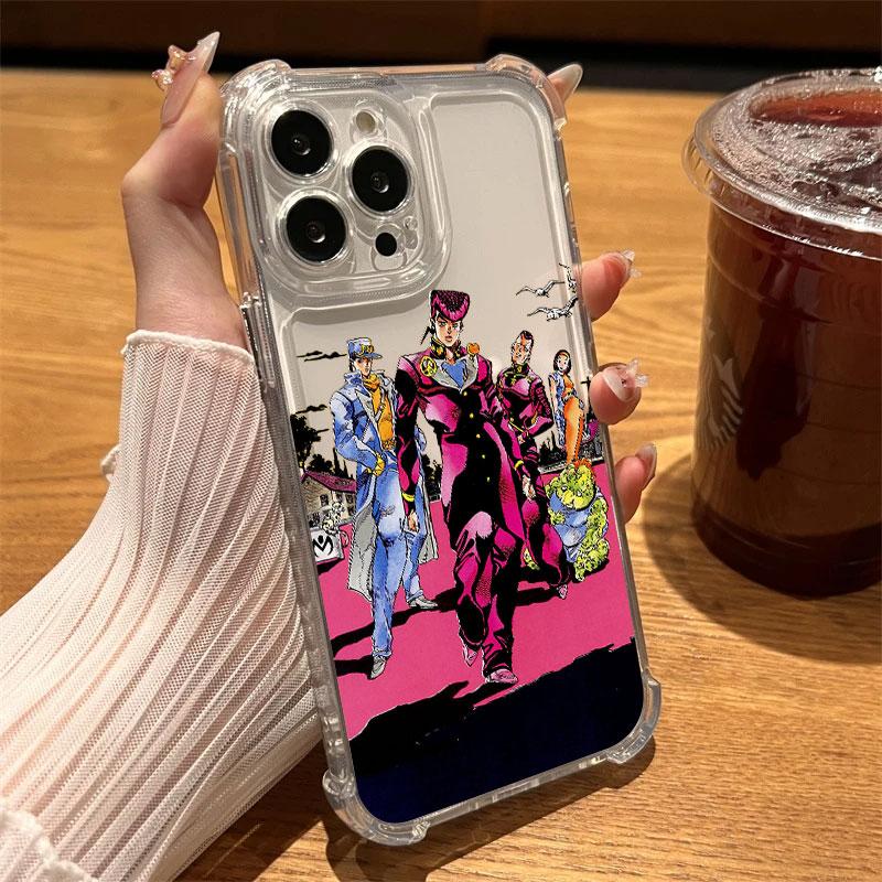 Чехол-подушка от падения с четырьмя углами J-JoJo's Bizarre Adventure для iPhone 17 Air 16 15 14 Plus 13 12 11 Pro Max XS Max X XS