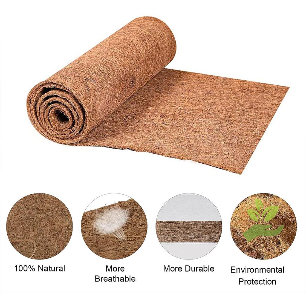 Patio Hanging Planter Basket Natural Cuttable Palm Mat Coconut Coir Liner Coco Carpet Fiber Sheet
