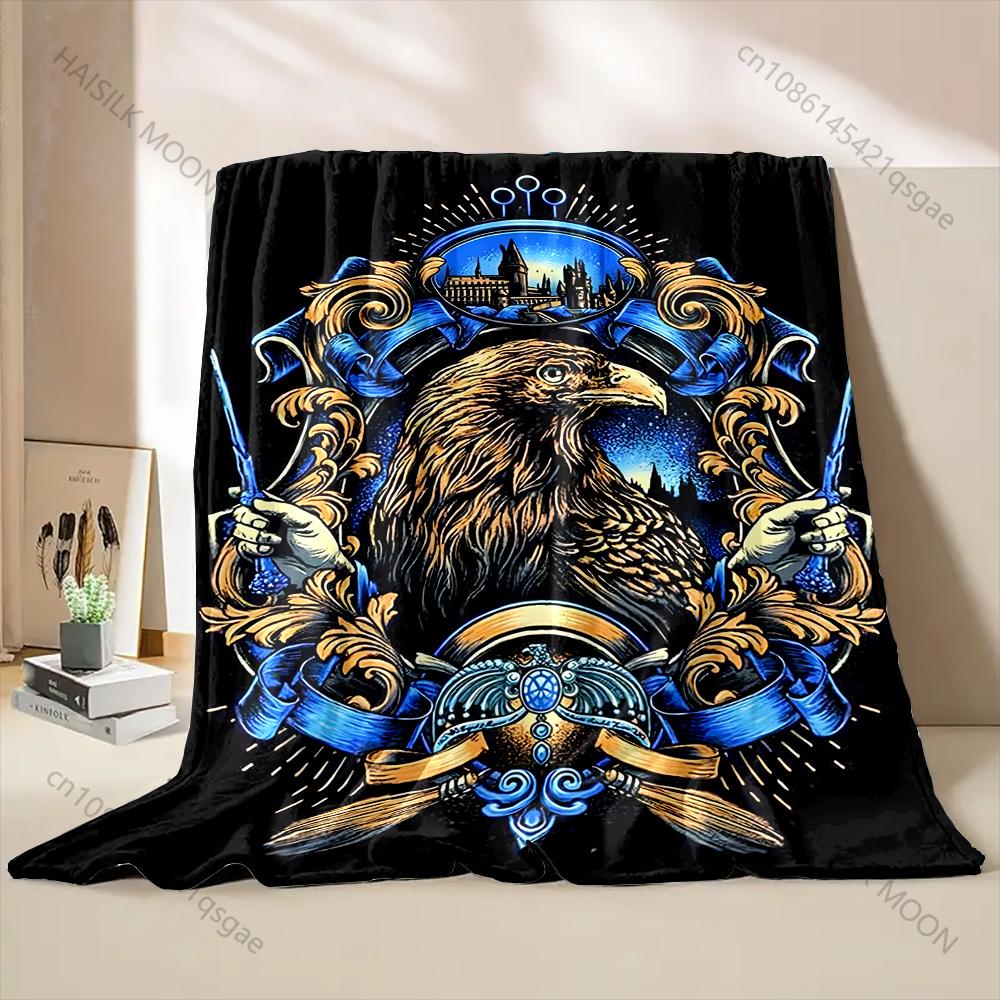 1PC Crest with eagle and wands Print Blanket Warm Soft Fluffy Kids and Adult Sofa Bed Throw Blanket for Home Travel Camping