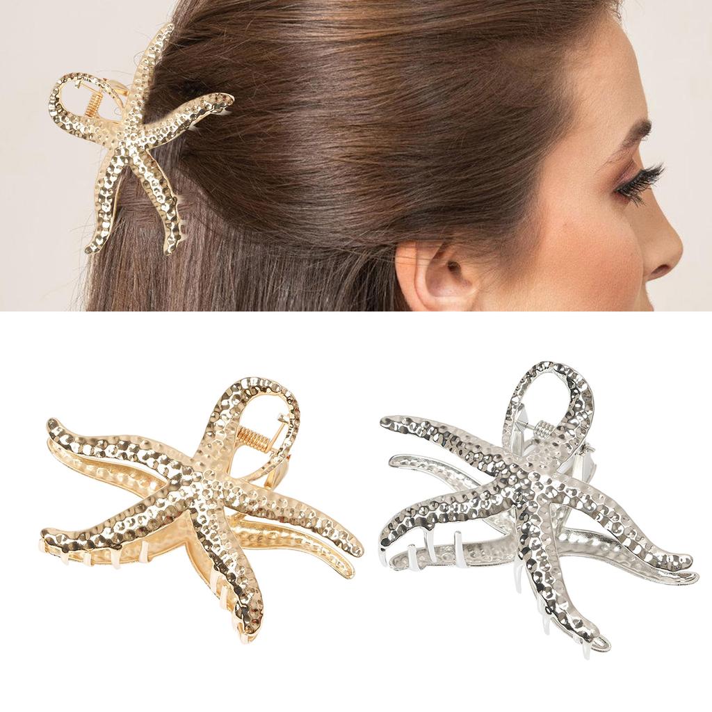 Stylish Starfish Hair Clip Durable Metal Hair Accessory For Women Elegant Updo And Low Ponytail