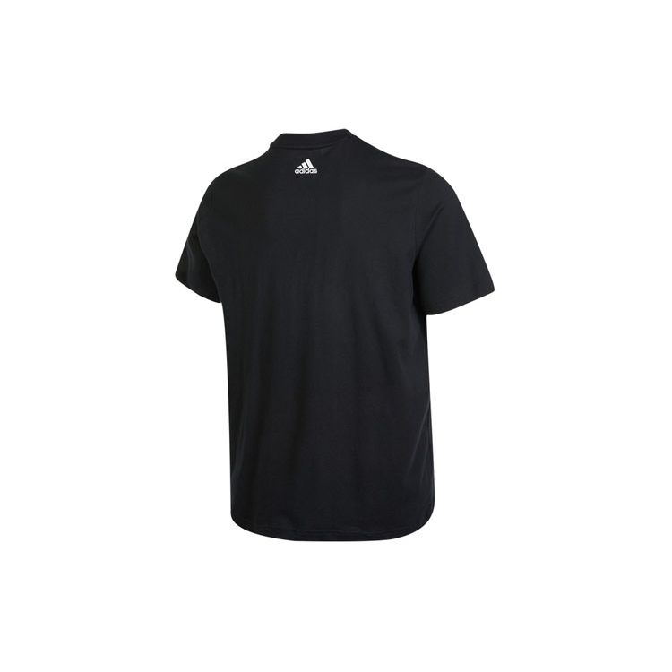 Adidas Спортивная повседневная футболка с логотипом и круглым вырезом, мужские топы, черные HE9912