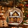 Christmas Gift for Friends Crystal Ball Style Pendant with Hanging Rope, 2D Flat Acrylic Ornaments Ornament Holiday Tree Decoration And Festive Party