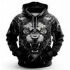 Funny 3D Tiger Print Men's Hoodies Autumn Casual Sweatshirts Fashion Animal Pattern Oversized Hooded Shirt Street Trend Clothing