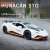 1/24 сплав Lamborghini Huracan STO суперкар металлическая литая модель автомобиля транспортные средства инерционный звук и свет для детей мальчик игрушки подарочная коллекция