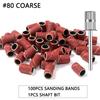 50/100Pcs Sanding Cap Bands Nail Drill Sanding Sleeves 80# 120# 180# Electric Manicure Pedicure Machine Nail Polishing Tool Set