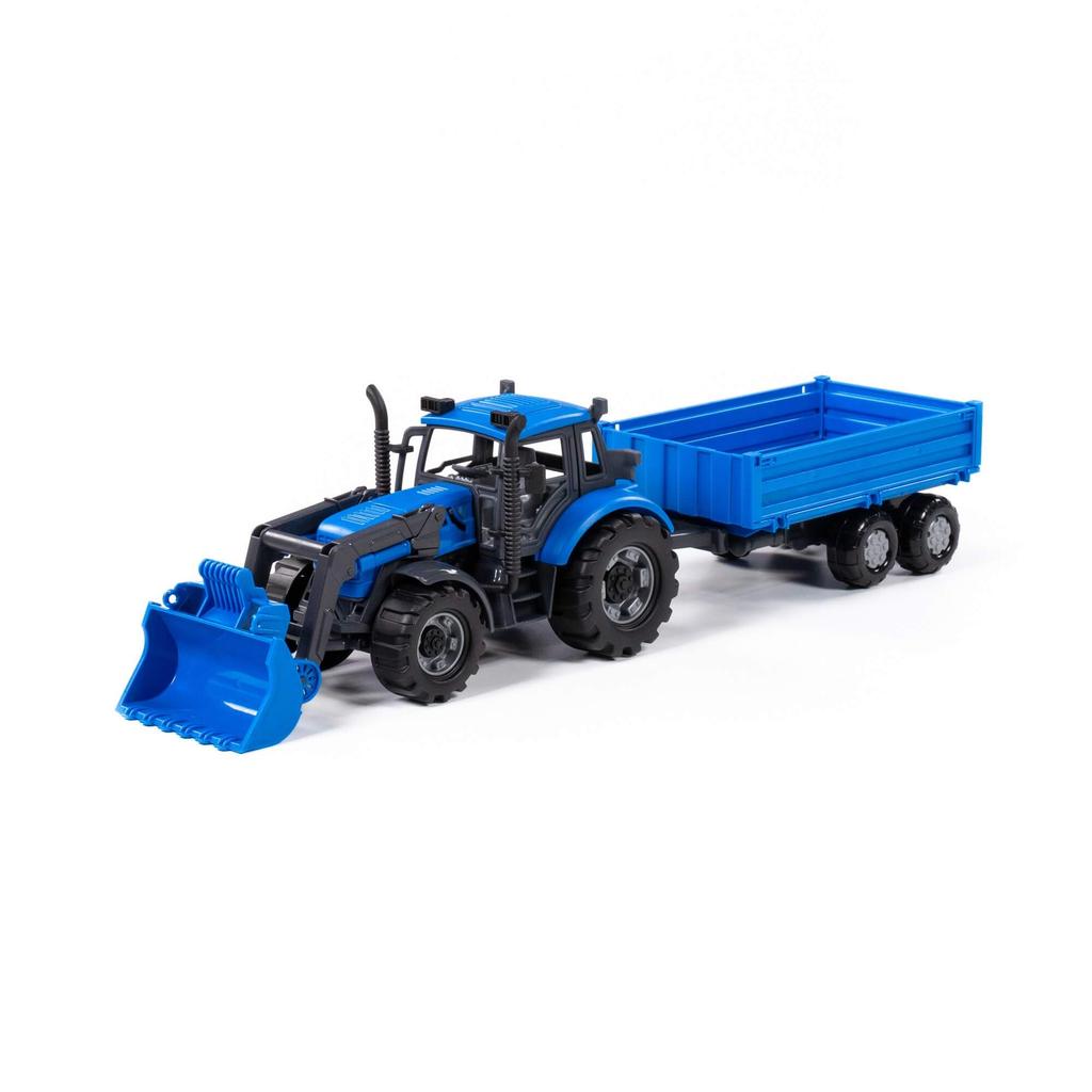 Wader Traktor-Ładowarka "Progress" Z Przyczepą Niebieski