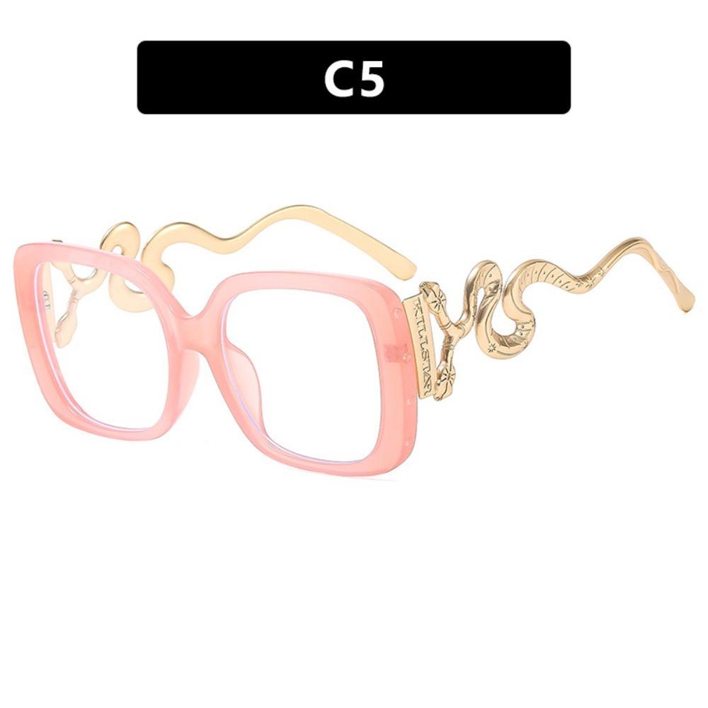 Square Snake Leg Large Frame Flat Mirror For Women New Home Anti-Blue Light Glasses Frame Retro Personalized Party Glasses Frame