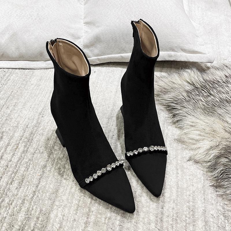 Трендовые женские туфли-лодочки на высоком каблуке Chelsea с острым носком 2025 года, новинка зимы, роскошные туфли-лодочки для вечернего платья Snow Botas Mujer