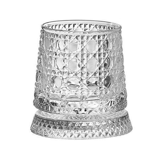 Бокал для виски 280 мл, вращающийся на 360 градусов, с изысканным тисненым узором, устойчивым отсоединяемым основанием, питьевой стакан, посуда для напитков