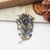 1 шт. Эмалевая винтажная брошь со стразами, для вечеринки, с жемчугом, элегантная, значки для сумки, подарки, брошь-перо, для ужина, унисекс