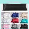 Simple Elegant Satin Pillowcase For Couples Bedding Pillow Cover Polyester Fiber Fabric Silk-like Material 20*54in Minimalistic Style